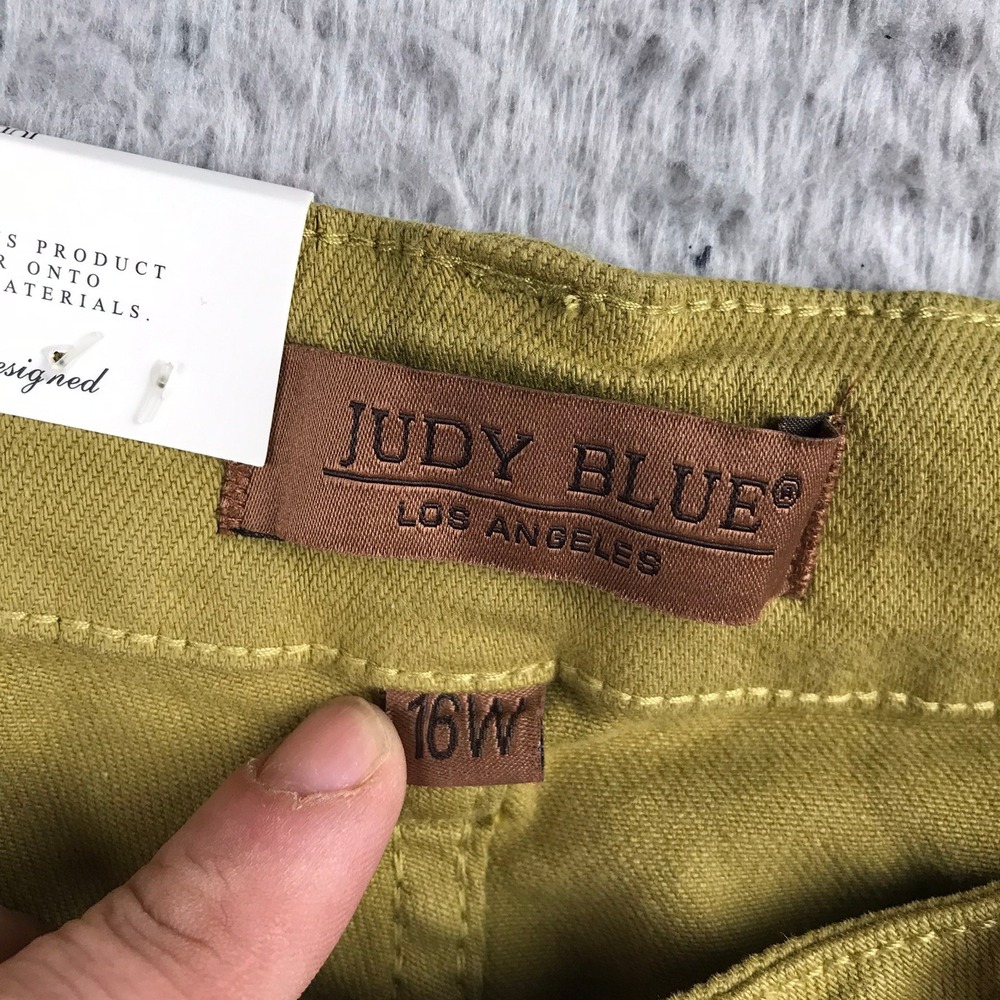 Judy Blue Cargo Pants Womens 16W Garment Dyed Matcha Green High Waist Jeans NEW - Picture 6 of 15